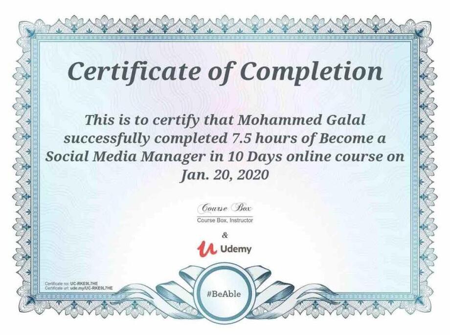 Become a Social Media Manager in 10 Days by Udemy