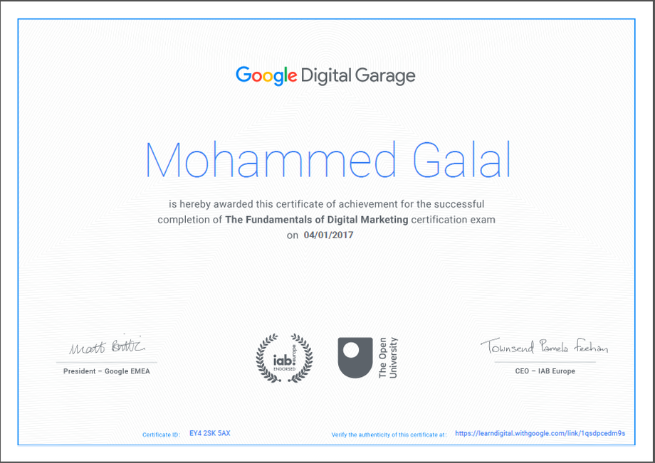 The Fundamentals of Digital Marketing from Google Digital Garage